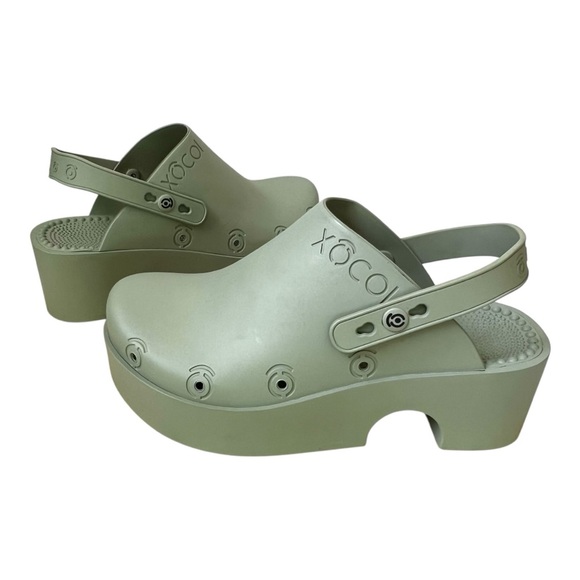 XOCOI Green Sage Chunky Platform Clogs - Picture 1 of 13